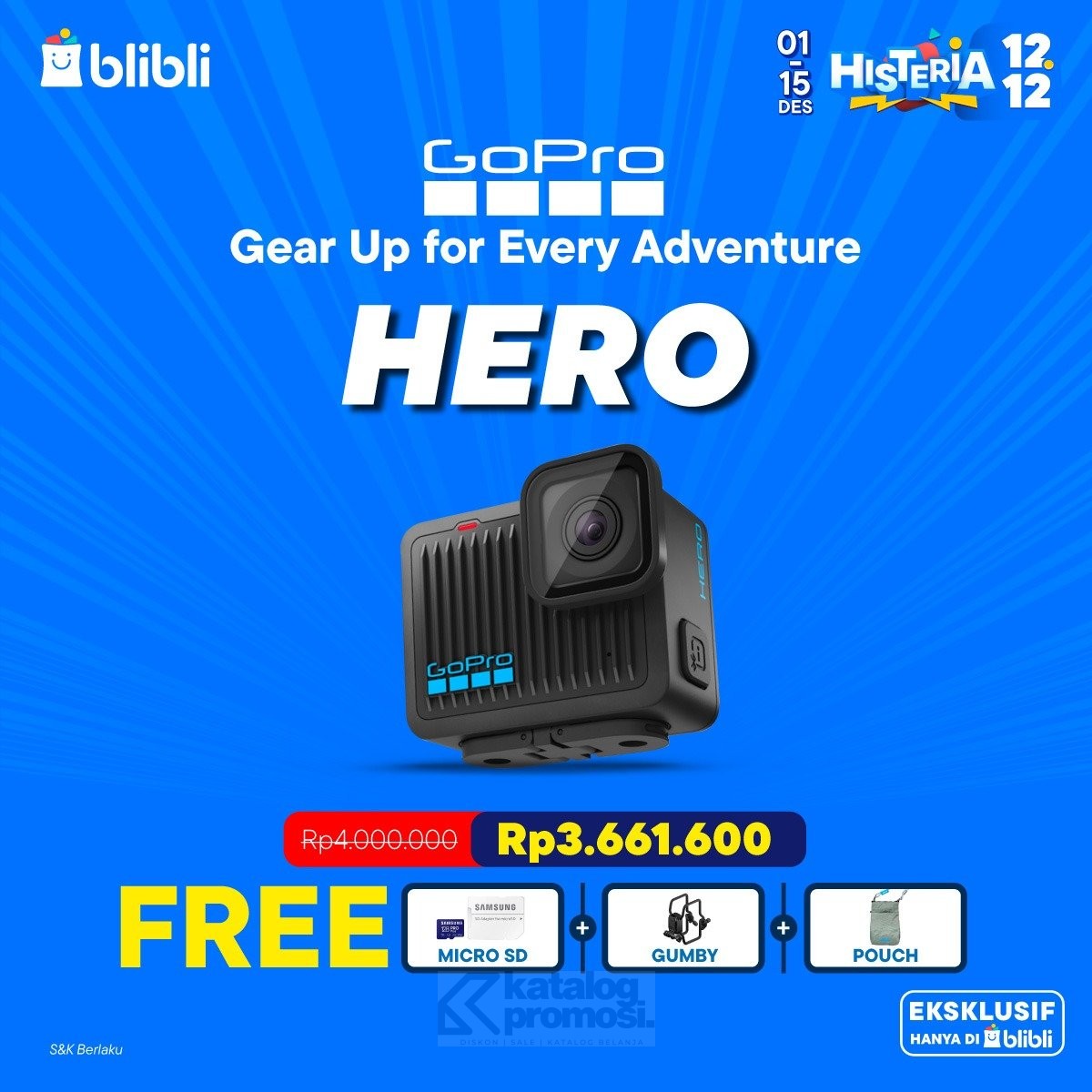 GoPro HERO Harga Diskon di Blibli Histeria 12.12  