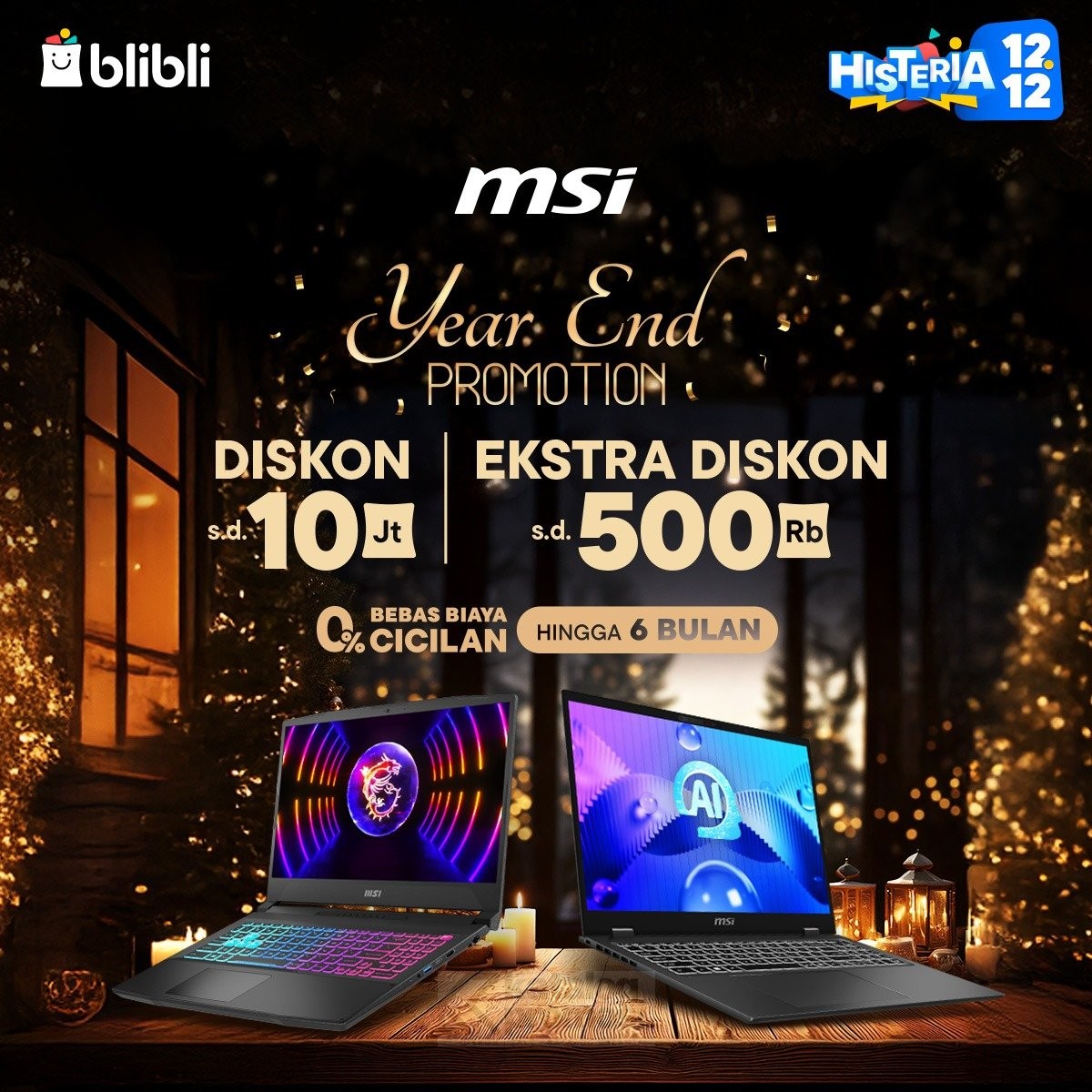 MSI Year End Promotion di Blibli Ekstra Diskon hingga 500K