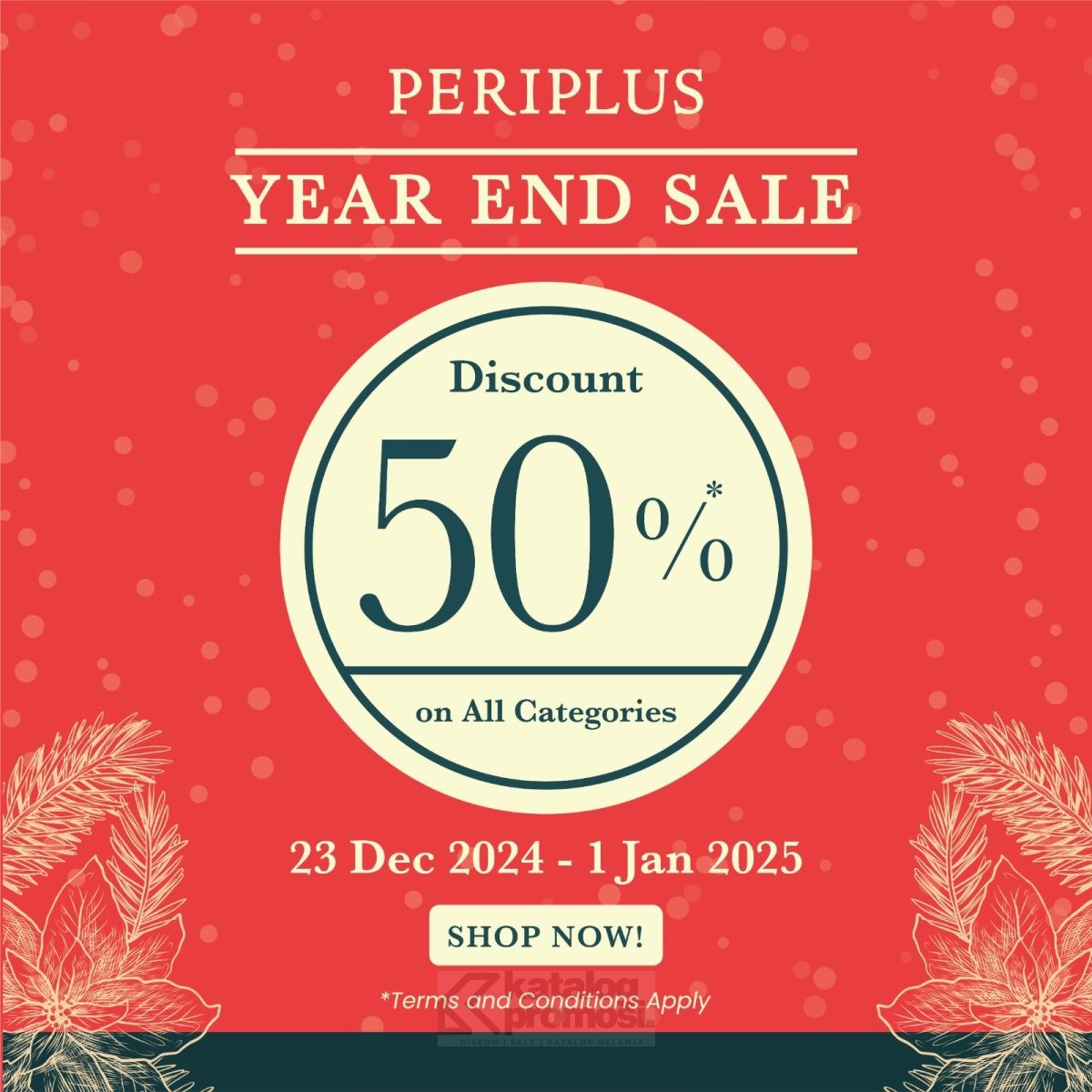 Periplus YEAR END SALE! Diskon 50% untuk Semua Kategori Buku