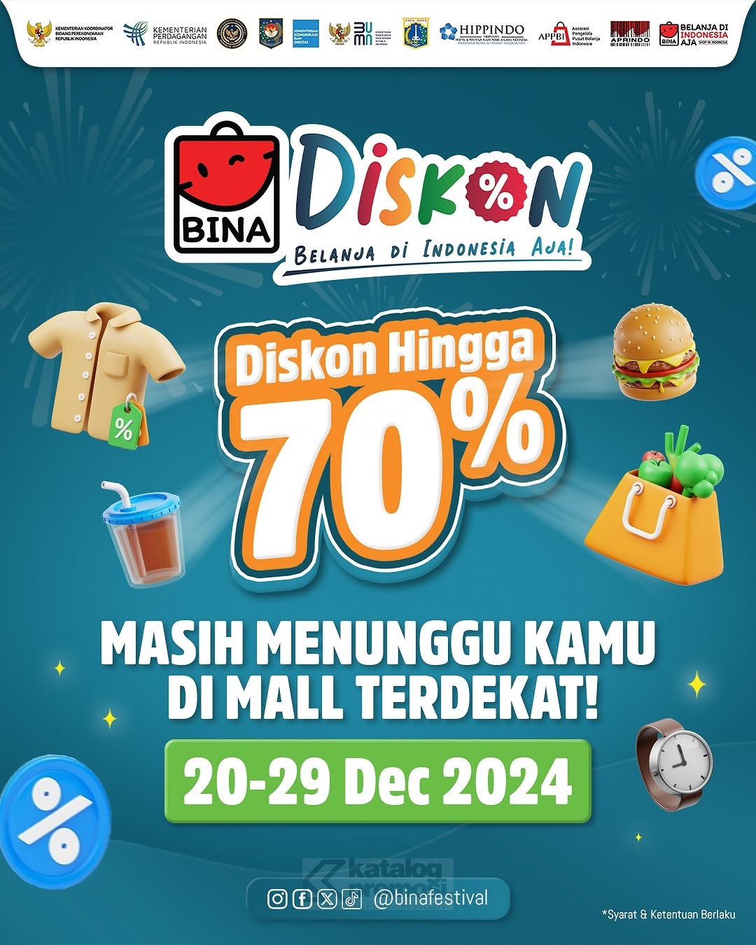 Promo BINA DISKON 2024 - dapatkan Diskon hingga 70% di Mall Terdekat! 