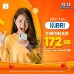 Promo BRI di Shopee 12.12 Birthday Sale Diskon hingga 172K