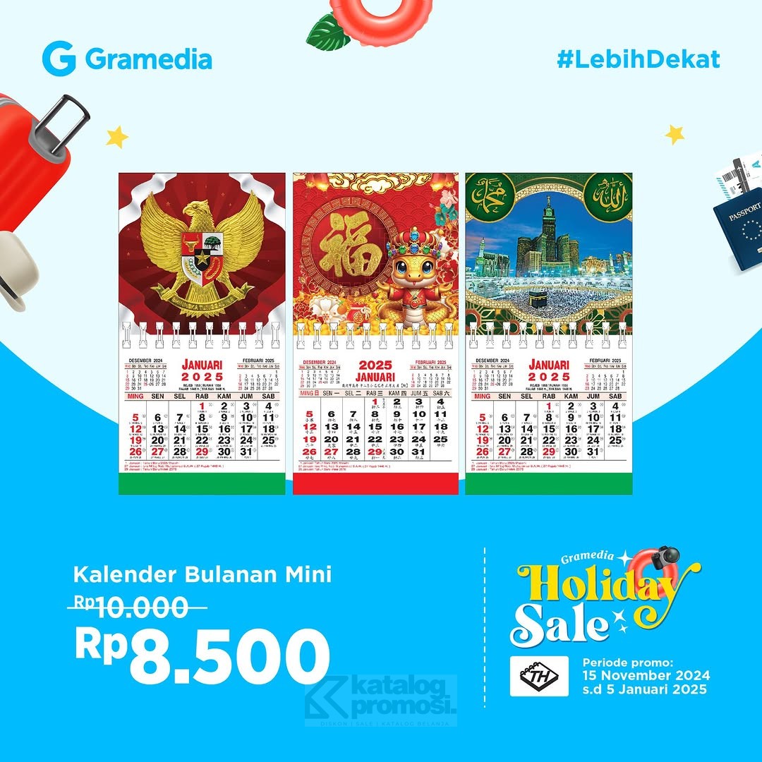 Promo Kalender 2025 di Gramedia Holiday Sale 