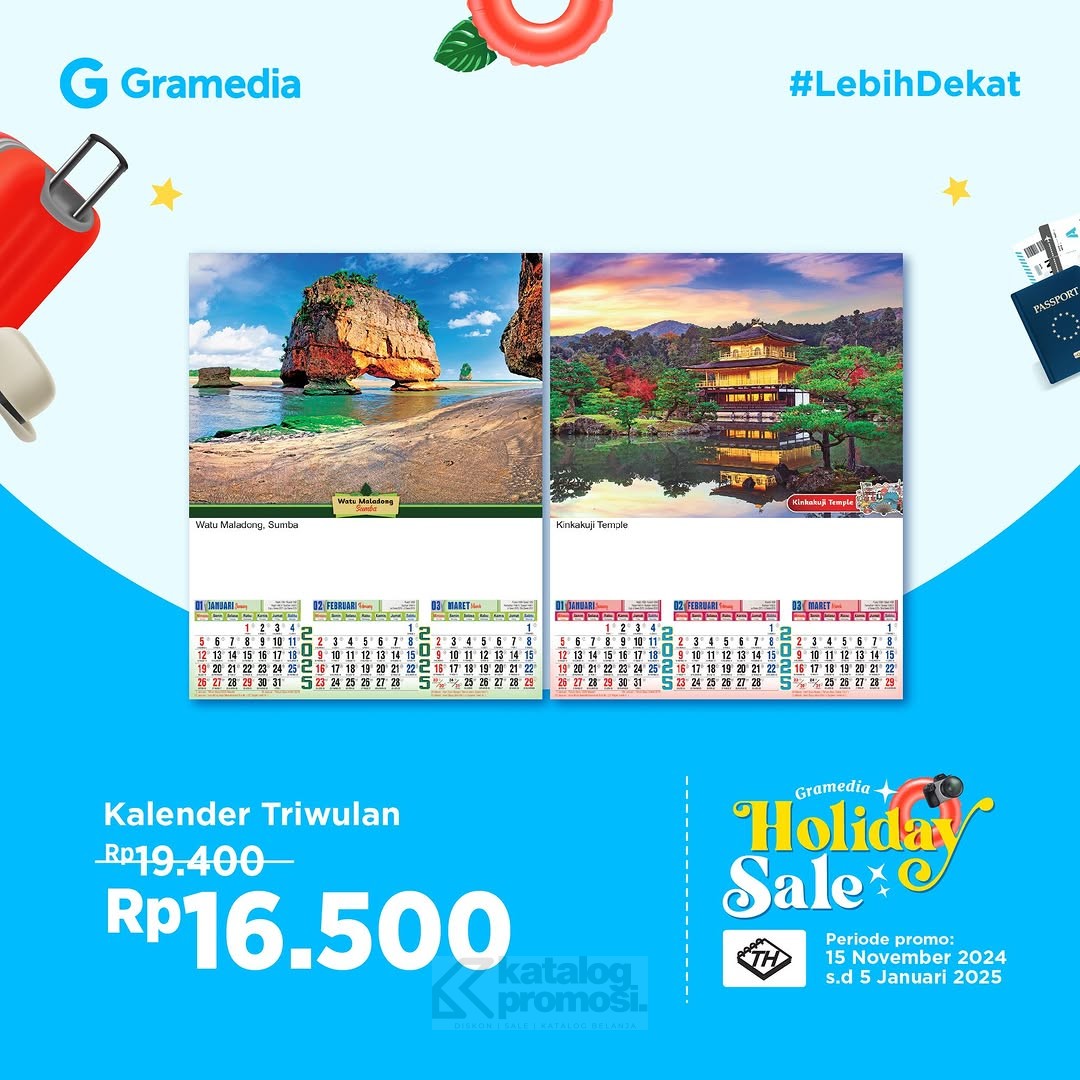 Promo Kalender 2025 di Gramedia Holiday Sale 