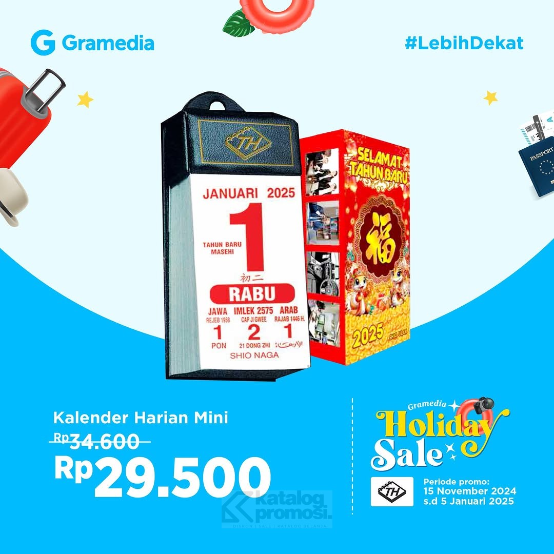 Promo Kalender 2025 di Gramedia Holiday Sale 