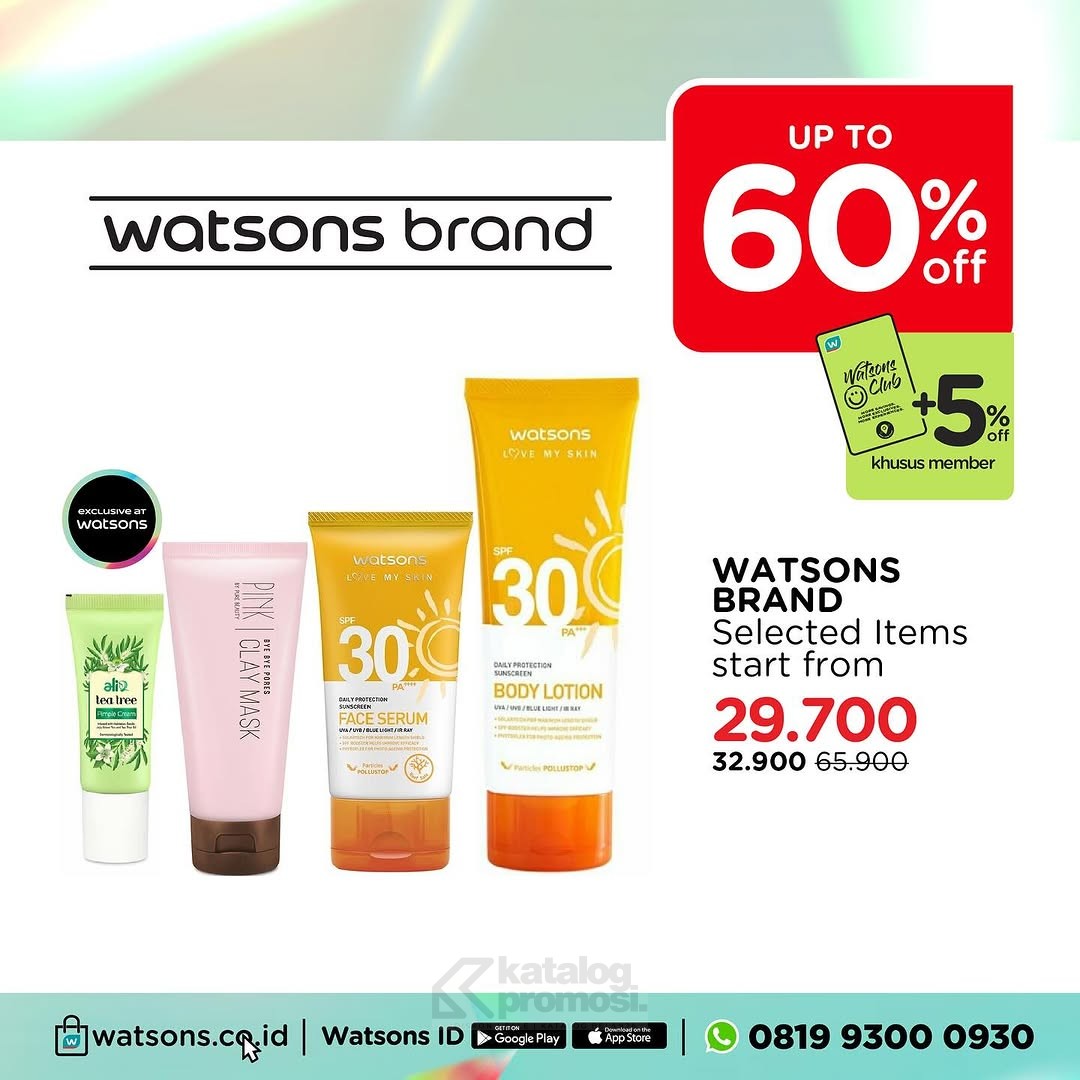 Watsons WEEKEND SPECIAL DEALS! Diskon hingga 60%