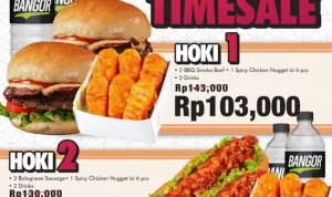 Promo Burger Bangor PAKET HOKI Mulai Dari Rp 97.000 Khusus Pemesanan Via Online