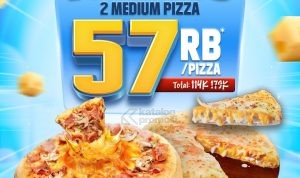 Promo DOMINOS PIZZA PAPI DUO - Beli 2 Medium Pizza hanya Rp. 57 Ribuan/ Pizza