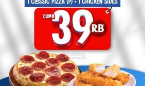 Promo Domino's Pizza Papi Single - Paket 1 Classic Pizza (P) + 1 Chicken Sides cuma Rp. 39RB*