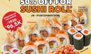 Promo GENKI SUSHI DISCOUNT 50% OFF for SUSHI ROLL MAKIMONO*