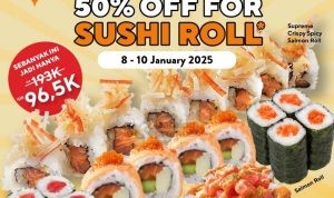 Promo GENKI SUSHI DISCOUNT 50% OFF for SUSHI ROLL MAKIMONO*