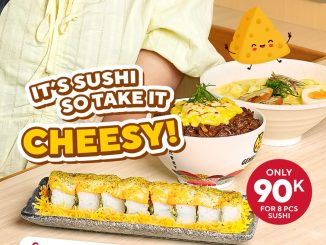 Promo GENKI SUSHI Supreme Salmon Cheese Roll Sushi Cuma 90K