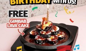 Promo Grillman Birthday Special - Dapatkan Gratis Gimbab Lava Cake*