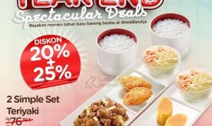 Promo HokBen Year-End Spectacular Deals 2 Simple Set Teriyaki Cuma Rp48 Ribuan!