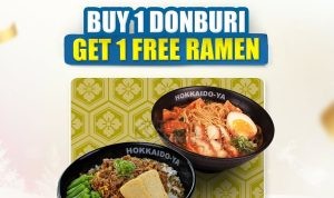 Promo Hokkaido-Ya Tuesday Treats! Beli 1 Donburi Gratis 1 Ramen*