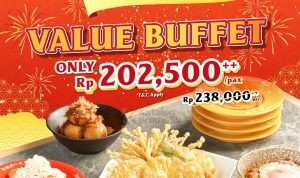 Promo Kappa Sushi New Year Special Offer! Value Buffet cuma Rp. 202.500++ aja