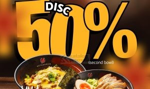 Promo Kataramen Happy Hour! Diskon 50% untuk Main Course Kedua