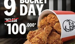 Promo KFC BUCKET DAY - HARGA SPESIAL 9pcs AYAM cuma Rp. 100.000*