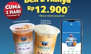 Promo Lawson HUT BRI 129 Beli 2 Kopi Hanya Rp12.900