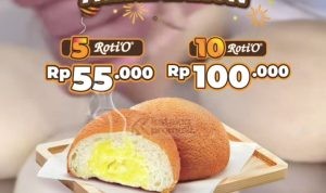 ROTI'O Promo Awal Tahun Beli 5 Roti’O cuma 55rb atau 10 Roti’O cuma 100rb