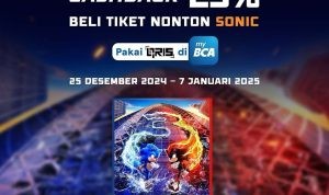 Promo CGV Cashback myBCA 25% untuk tiket Sonic 3 dengan minimum transaksi Rp 60.000. Berlaku mulai tanggal 25 Des 2024 - 07 Jan 2025