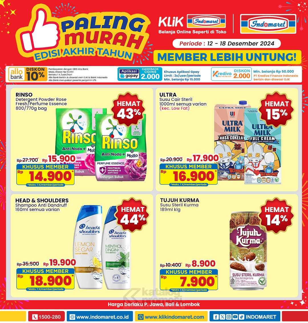 Katalog Promo JSM Indomaret. Alfamart, dan Superindo Sabtu 14 Desember 2024