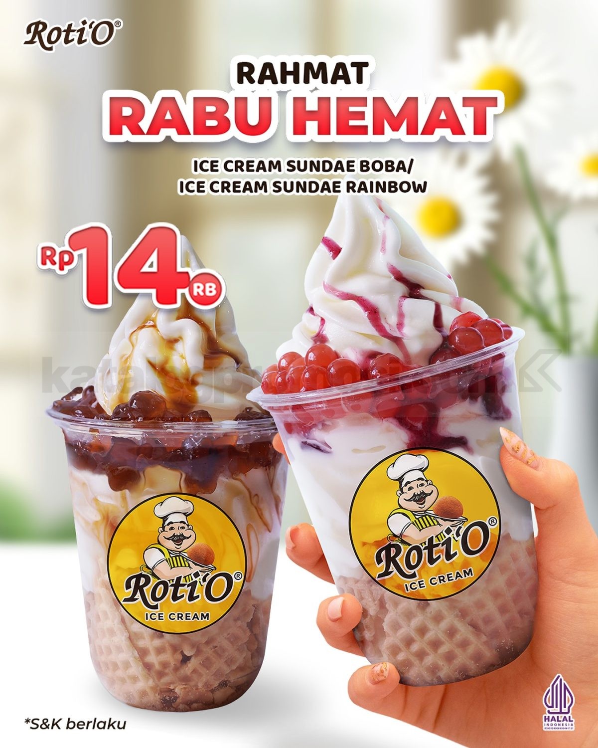 Promo Roti’O RAHMAT Rabu Hemat Sundae Boba Rp. 14.000 Promo RotiO RAHMAT Rabu Hemat Sundae Boba Rp. 14.000 berlaku 5–26 November 2025 di seluruh outlet non-bandara