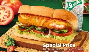 Promo Subway Taste of Thailand Thai Shrimp Sandwich Mulai Rp62.000