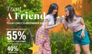 Promo STARBUCKS BCA DISKON HINGGA 55% untuk 2 Minuman Grande