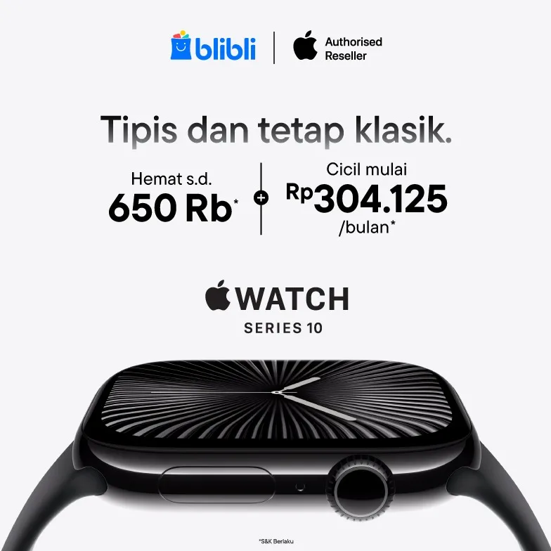 Apple Watch Series 10 Hadir Eksklusif di Blibli Hemat hingga 650K 