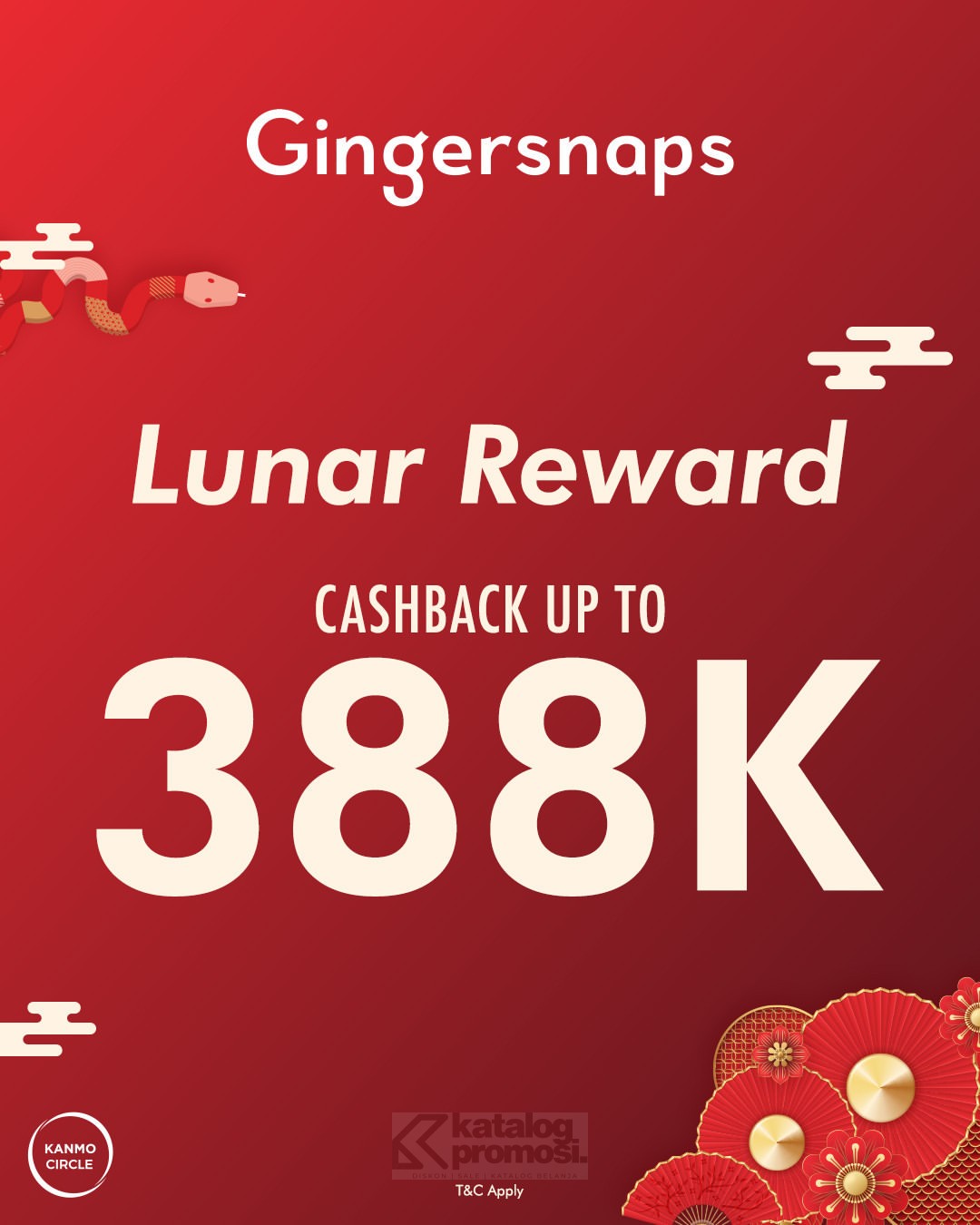 Gingersnaps LUNAR REWARD Cashback hingga 388K