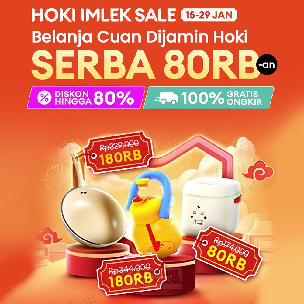 Lazada Hoki Imlek Sale - Belanja Cuan Dijamin Hoki SERBA 80K!