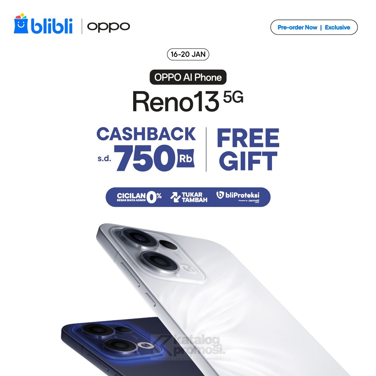 OPPO Reno13 5G Pre-Order Eksklusif di Blibli dapatkan Cashback dan Hadiah Gratis