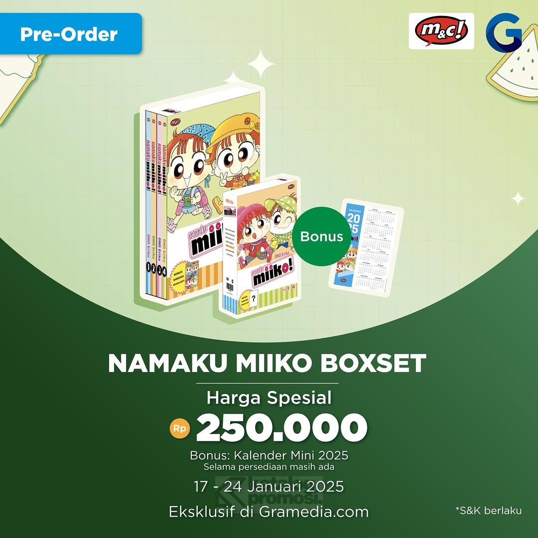 Pre Order Namaku Miiko Boxset di Gramedia BONUS SPESIAL!