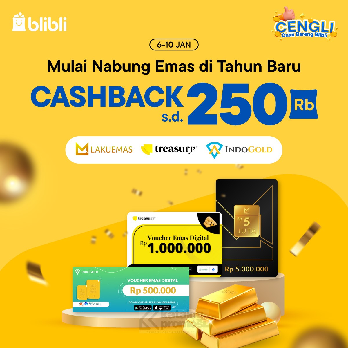 Promo TIVO CENGLI! Cuan Bareng Blibli Mulai Nabung Emas di Tahun Baru 