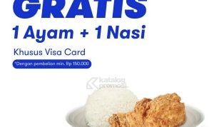 Promo Wendy’s Gratis 1 Ayam dan Nasi untuk Pembayaran dengan Visa