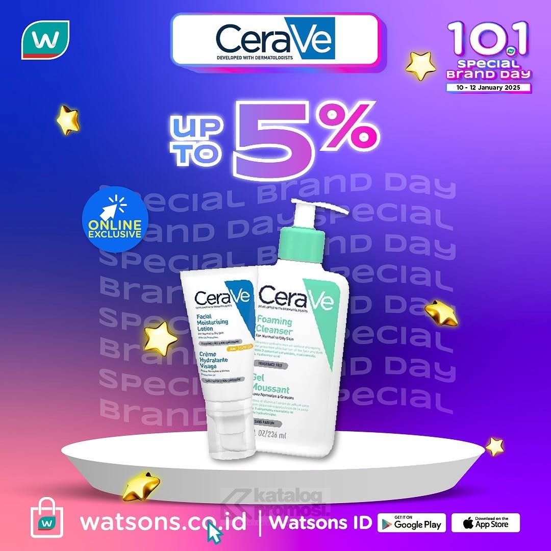 Watsons 10.1 Special Brand Day Diskon hingga 50%