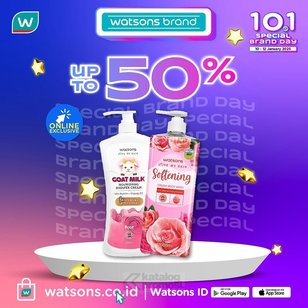 Watsons 10.1 Special Brand Day Diskon hingga 50%