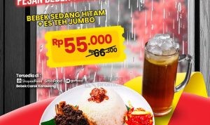 Promo Bebek Carok Becek Beli Bebek Sedang Hitam + Es Teh Jumbo Rp55.000