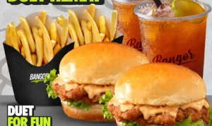 Promo BURGER BANGOR PAKET DUET HEMAT mulai Rp. 84.000