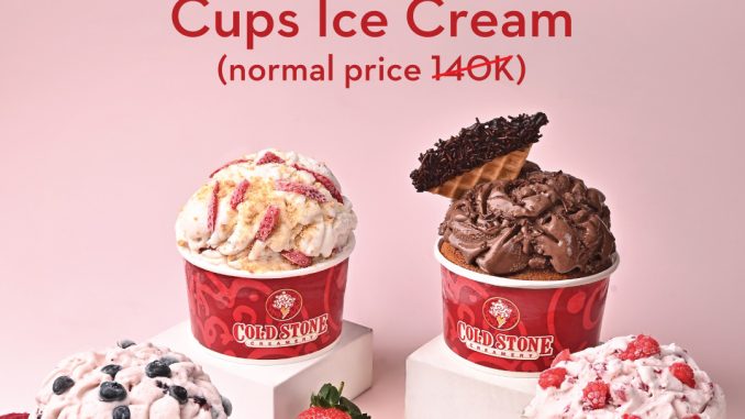 Promo Cold Stone GrabFood Dine Out Deals 4 Cups Ice Cream cuma 99K 1