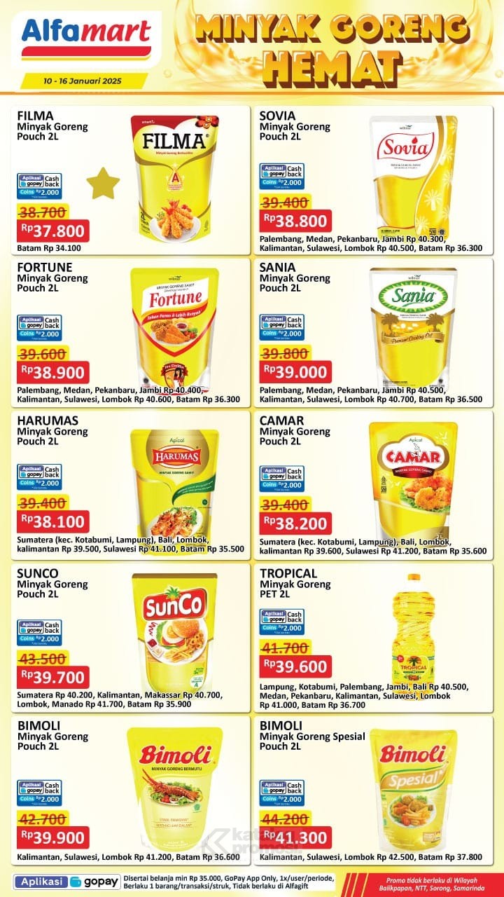 Katalog Promo JSM Alfamart, Indomaret, dan Superindo 10-12 Januari 2025: Minyak Goreng 2L Rp35.900