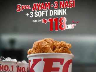 Promo KFC PetooOK Group mulai Rp118 ribuan berisi 5 ayam, 3 nasi, dan 3 soft drink.