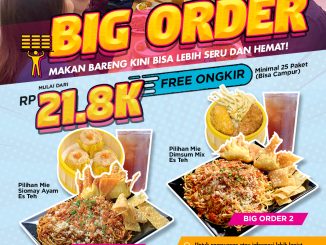Promo Mie Gacoan Big Order mulai Rp. 21.800 dengan paket lengkap dan opsi free ongkir untuk area tertentu