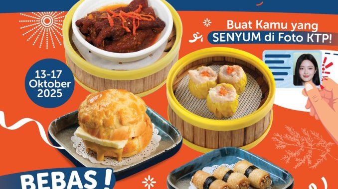 Promo OCEAN 8 BUY 2 FREE 2 Dimsum cukup tunjukkan KTP berfoto senyum berlaku 13–17 Oktober 2025 di seluruh outlet
