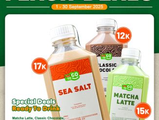 Promo Pepi To Go Flash Deals Ready To Drink mulai Rp12.000 berlaku 1–30 September 2025 varian Chocolate, Matcha, dan Caramel Latte