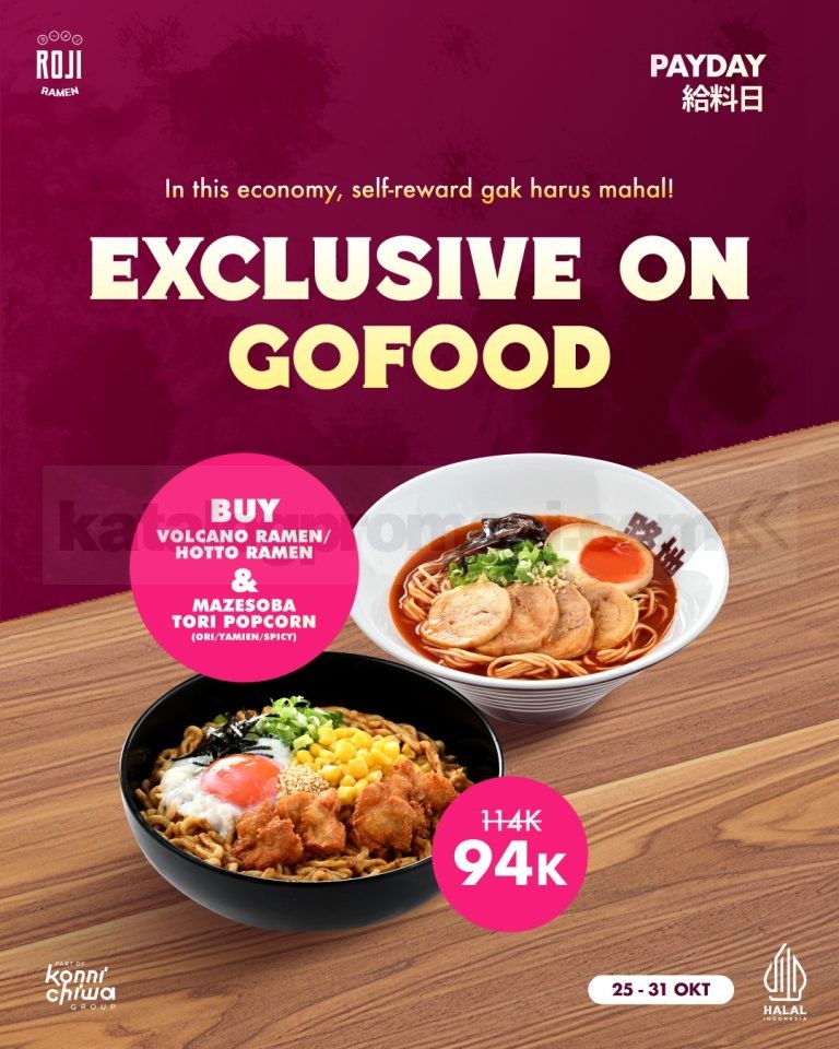 Roji Rame Menu Promo ROJI RAMEN GoFood Exclusive Berdua Rp. 94.000 – SoPasti.Com