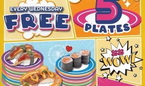 Promo Sushi Go! Free 5 Plates Sushi