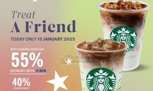 Promo STARBUCKS BCA DISKON HINGGA 55% untuk 2 Minuman Grande