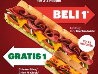 Promo Subway Weekend Deals! Beli 1 Gratis 1 Sandwich