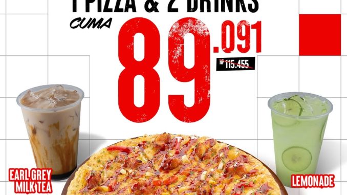 Promo PHD COMBO DAEBAK 1 PIZZA & 2 MINUMAN cuma Rp 89.091
